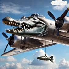 Bombardiro Crocodilo - Crocodile head with bomber body
